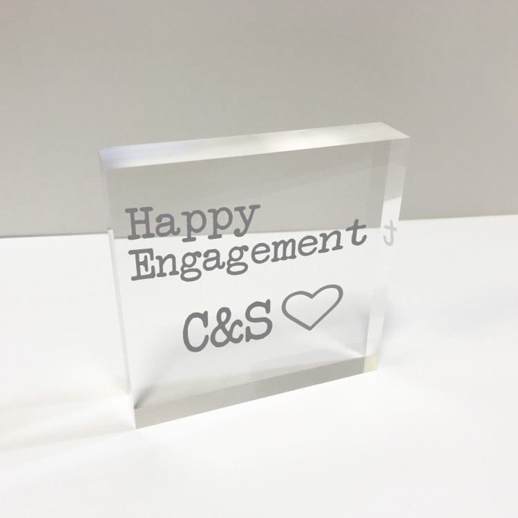 4x4 Glass Token - Happy Engagement